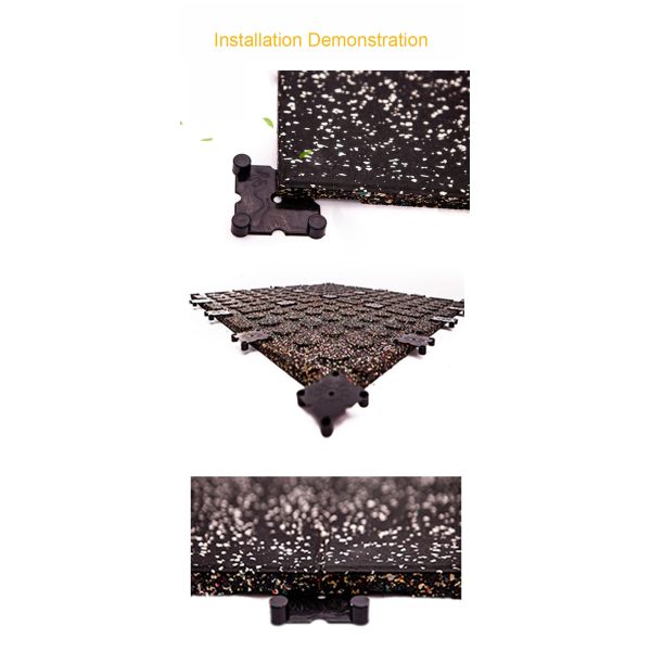 High Density Floor Thick Rubber Horse Stall Mats Tiles 6 Pack 19.67'' X 19.67'' Noise Shock Absorbing Surface Protection