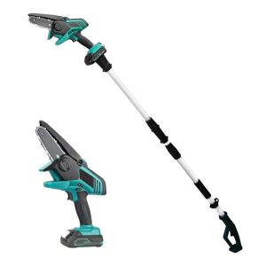 450w Mini Cordless 8 Inch Garden Electric Chainsaw Extendable Long Reach Tree