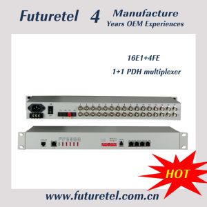 Cheap 16e1 to 4*10/100M ethenet dual fiber port multi-sevice single mode pdh fiber optic multiplexer for sale