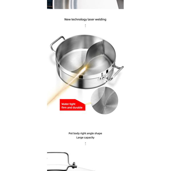 Direct Selling Food Food Grade 304 Stainless Steel Cookware Induction Cooking Pot Multipurpose Hot Pot Soup Pot With Divider