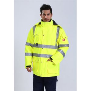 China 300D Oxford Multi Function Cold Weather Workwear 7 In 1 Hi Vis winter Softshell Jacket on sale
