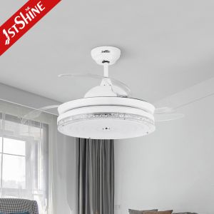 42 Inch Retractable Ceiling Fan Light With Reversible DC Motor
