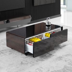 Adjustable Height Modern Metal Coffee Table with Smart Touch Screen and Built-in