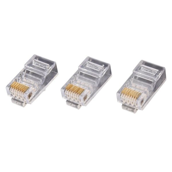 Customized Ethernet with Gold Plated Pass Through UTP RJ45 Cat5/6 Shielded
