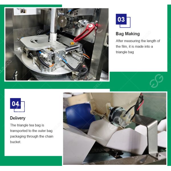 Automatic Ultrasonic Sealing Triangle Tea Bag Packing Machine