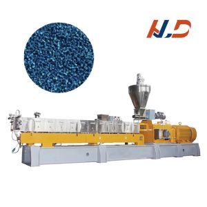 Plastic Filler Masterbatch Machine , PP PE Twin Screw Extruder Granulating
