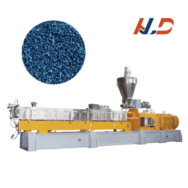 Plastic Filler Masterbatch Machine , PP PE Twin Screw Extruder Granulating