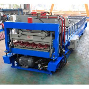 Metal Glazed Roof Tile Roll Forming Machine With High Production Speed