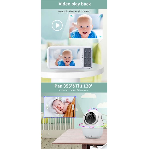 Bidirectional 720P Baby Monitor Noise Reduction Video Record MP3 / WAV Story / Music Play