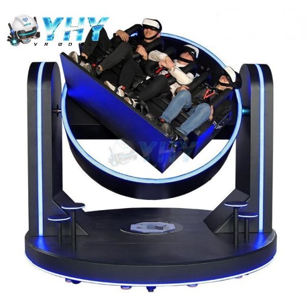 Quality VR Rotating Game 360 Roller Coaster for 3 Chair Chair Base Machine Vr Simulator for Three Players  in Amusement Park  wholesale