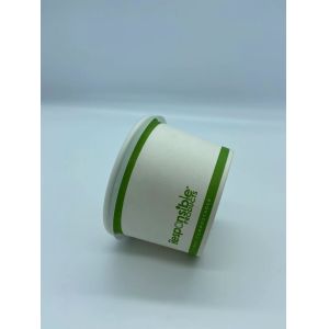 China 8oz Disposable PLA Coating Oil-Proof White Round Hot Soup Bowl With Lid on sale