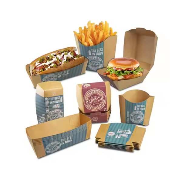 Greaseproof Kraft Paper Packaging Recyclable Customized Sizes for Fast Food