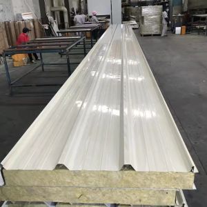 100mm Thickness Rock Wool Sandwich Roof Panel For Ceiling