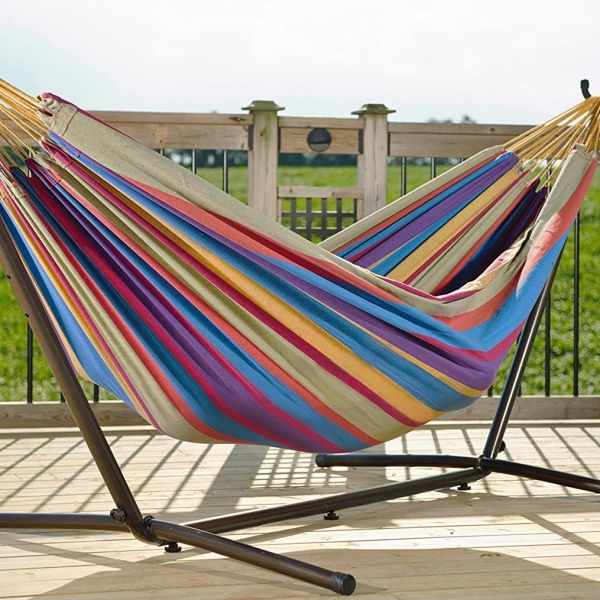 Quality 260KGS Weight Capacity Outdoor Indoor Canvas Hammock With Stand for Beach Relaxation wholesale