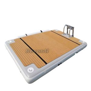 Cheap Leisure Land Inflatable Swim Island Floating Raft with Foil Water Jet Ski Dock Platform for sale