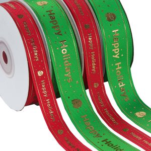 Cheap Hot Foil Type Personalised Printed Ribbon Red / Green Color CE Certification for sale