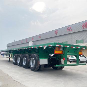 CIMC Lowtest price used 2 3 4 axle capacity 30 to 100t 20ft 45ft 40ft hot sale container truck flatbed semi trailer