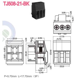 3.5mm Pitch PCB Terminal Block Plastic Material Grey For PCB Connection