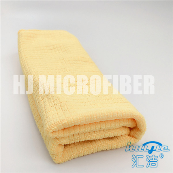 Quality Knitted Microfiber Cleaning Cloth 30*40cm yellow piped household cleaning towel wholesale