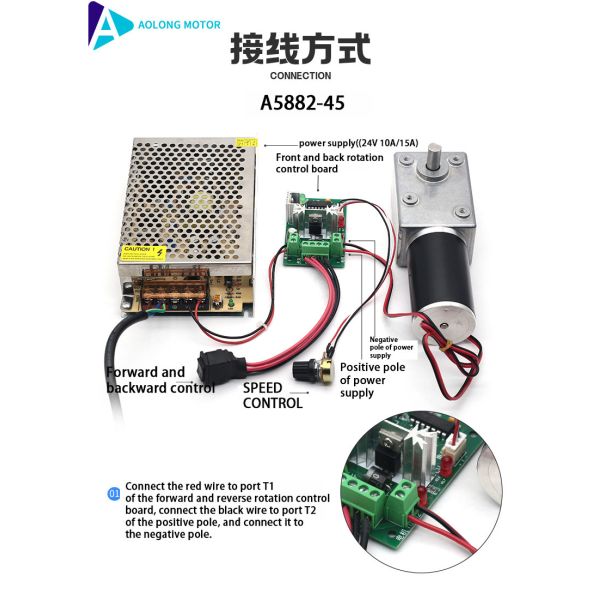 24v High Torque Dc Worm Gear Motor A5882-45 Worm Gear Motor Self-Lock High Torque Mini Dc Worm Gear Motor