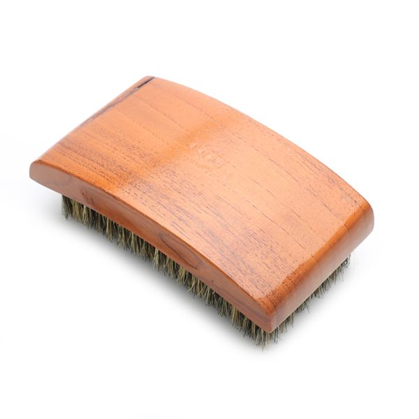 Square Wooden Wave Brushes Boar Bristle Beard Mustache Brush