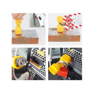 Electrical Hole Lockout with rubber stopple for lockout tagout