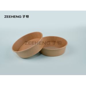 Cheap ZIFEI Disposable Custom Printing Salad Kraft Paper Bowl Food Packing With Lid for sale