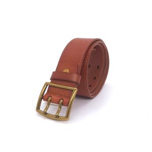 China 38mm Men'S Leather Double Prong Belt For Jeans Trousers on sale