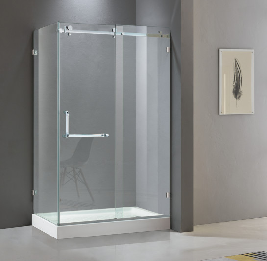 Rectangular shining stainless steel shower enclosure 900*1200 with one sliding