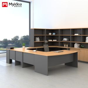 Customization Classic Executive Desk Cabinets Drawers and Data Storage for