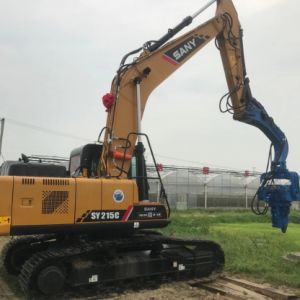 High Speed Excavator Mounted Sheet Pile Driver Quick Converting Operation