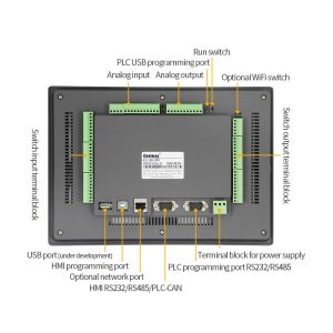 QM3G-100FH-24MR-485P 10 Inch HMI PLC All In One 30DI 30DO Modbus RTU Protocol
