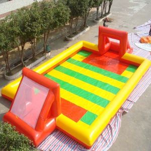 Custom Made plato Water Inflatable Soap Soccer Field 90cm Tube Width