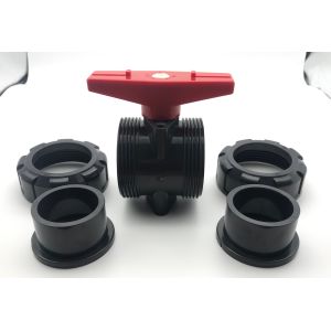 Industry Pn16 PVC Grey True Union Ball Valve with Foot Socket or Threaded