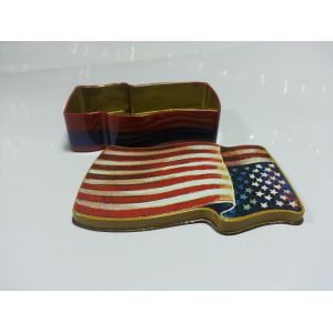 Cheap Painted Cartoon Tin Candy Containers , Tinplate Tea / Coffe / Cookie Case for sale