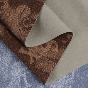 Washed Denim PU Leather Eco Friendly Embossed Lightweight Faux Leather