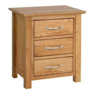 3 drawer bedside oak furniture, night stand