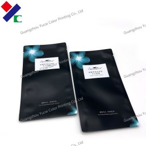 Cosmetic Packaging Three Side Seal Pouch Brown Kraft Paper Facial Mask Bag