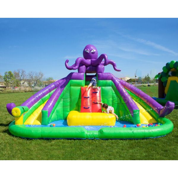 Quality Octopus Jumping Bouncer Inflatable Bounce House With Water Slides wholesale