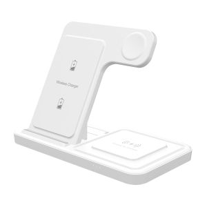 15w Fast Charging Phone Stand 3 In 1 Multifunctional Wireless Charger White And