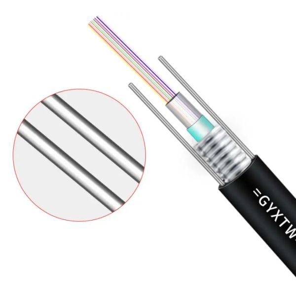 Outdoor Duct GYXTW Cable 2-24 Cores G652D SM PE jacket Centroltube Aerial