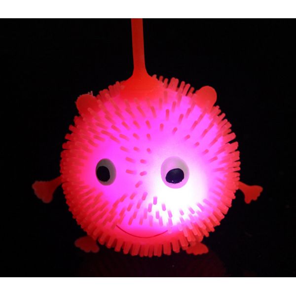 Quality Ferhat Ball，Glowing fur ball Smiling face flash tension maomao ball Luminous toy wholesale