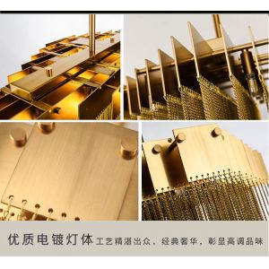 Modern pull chain chandelier Gold Color For Project Lighting (WH-CC-12)