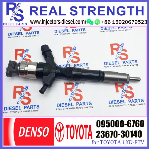 Quality common rail injector 23670-30140 095000-6760 injector for TOYOTA 1KD-FTV, 2KD-FTV, D-4D, injector nozzle 23670-30140 wholesale