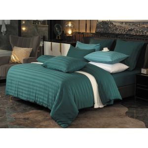 Multifunctional 100% Polyester Satin Stripe Pattern Bedding Set for Home or