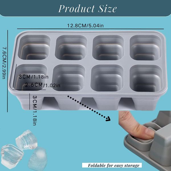Multipurpose Silicone Ice Molds Tasteless Reusable Spill Proof