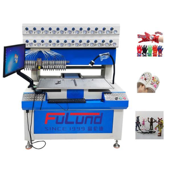 Glue Dispenser Robot Silicone Labels Making 24 Colors Pvc Rubber Patch Machine