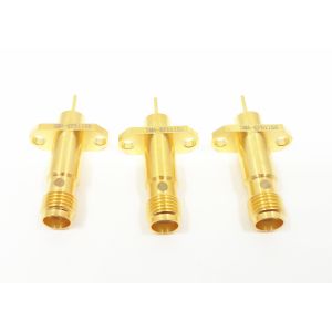 Customized Size SMA Female 2-hole Flange Mount with Long Microstrip Pin