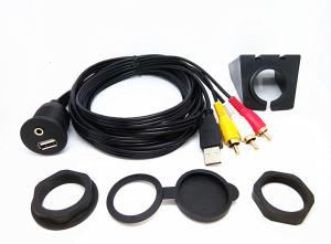 China Copper Cable Conductor usb and 3RCA Car dashboard Usb Data Cable Custom Length With Mounting Panel on sale