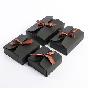 Whitecard Kraft Paper Gift Boxes With Ribbon